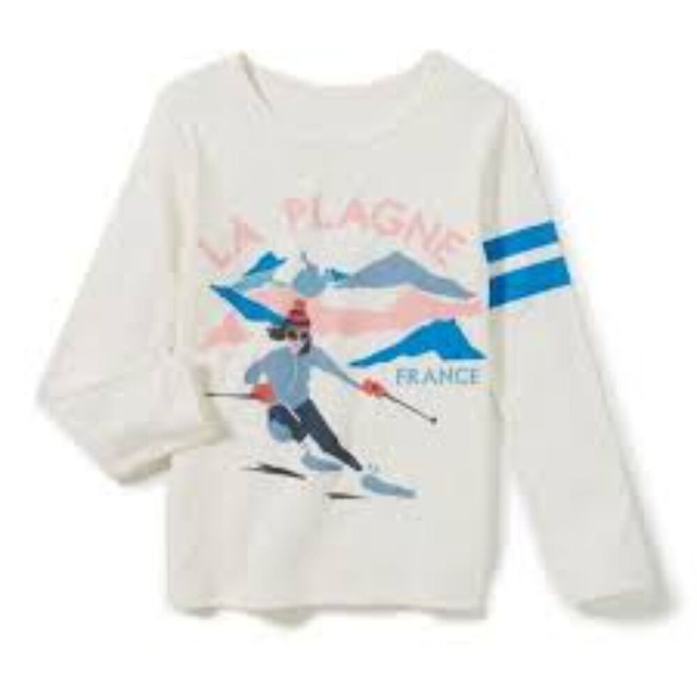 Peek.Aren't You Curious girls snow ski La Plagne France long sleeve shirt XS 2/3